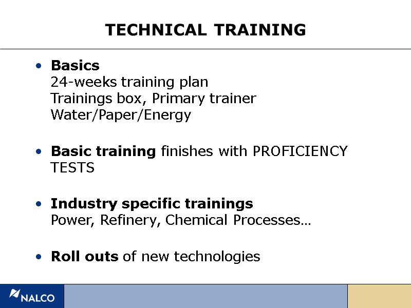 TECHNICAL TRAINING Basics 24-weeks training plan Trainings box, Primary trainer Water/Paper/Energy  Basic training